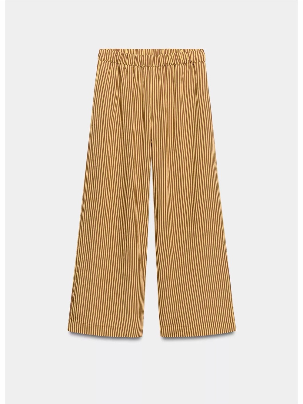 Zara Like New ZW Collection Striped Wide Leg Pants Yellow Brown Size Medium - Picture 3 of 4